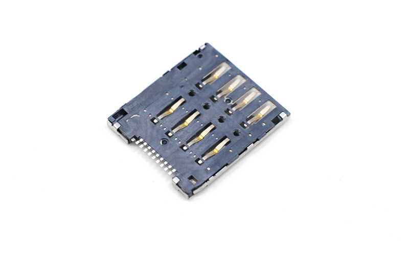 102314812-MICRO SIM卡座 8+1SIM卡槽 直插式记忆内存连接器
