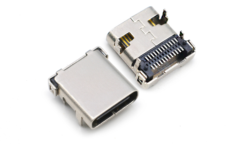 104014602-TYPE-C 24P U4大电流快充母座 板上全贴TYPE卡座 USB贴片连接器